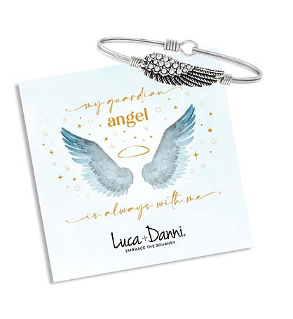 Crystal Angel Wing Bangle Bracelet